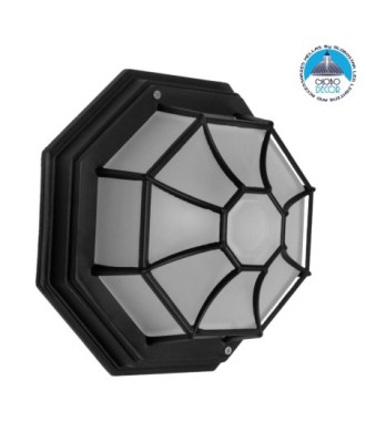 GLOBOSTAR® RUBY 00912 Vintage Φωτιστικό Οροφής με Ντουί 1 x E27 AC 220-240V IP20 - Μαύρο & Λευκό - Μ27 x Π27 x Υ12cm